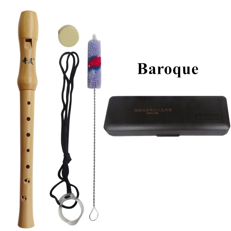 Wooden Recorder Soprano 8 hole Germanic/Baroque Vertical Clarinet Flute Chinese Vertical Flauta Wood wind Musical Instrument: Baroque