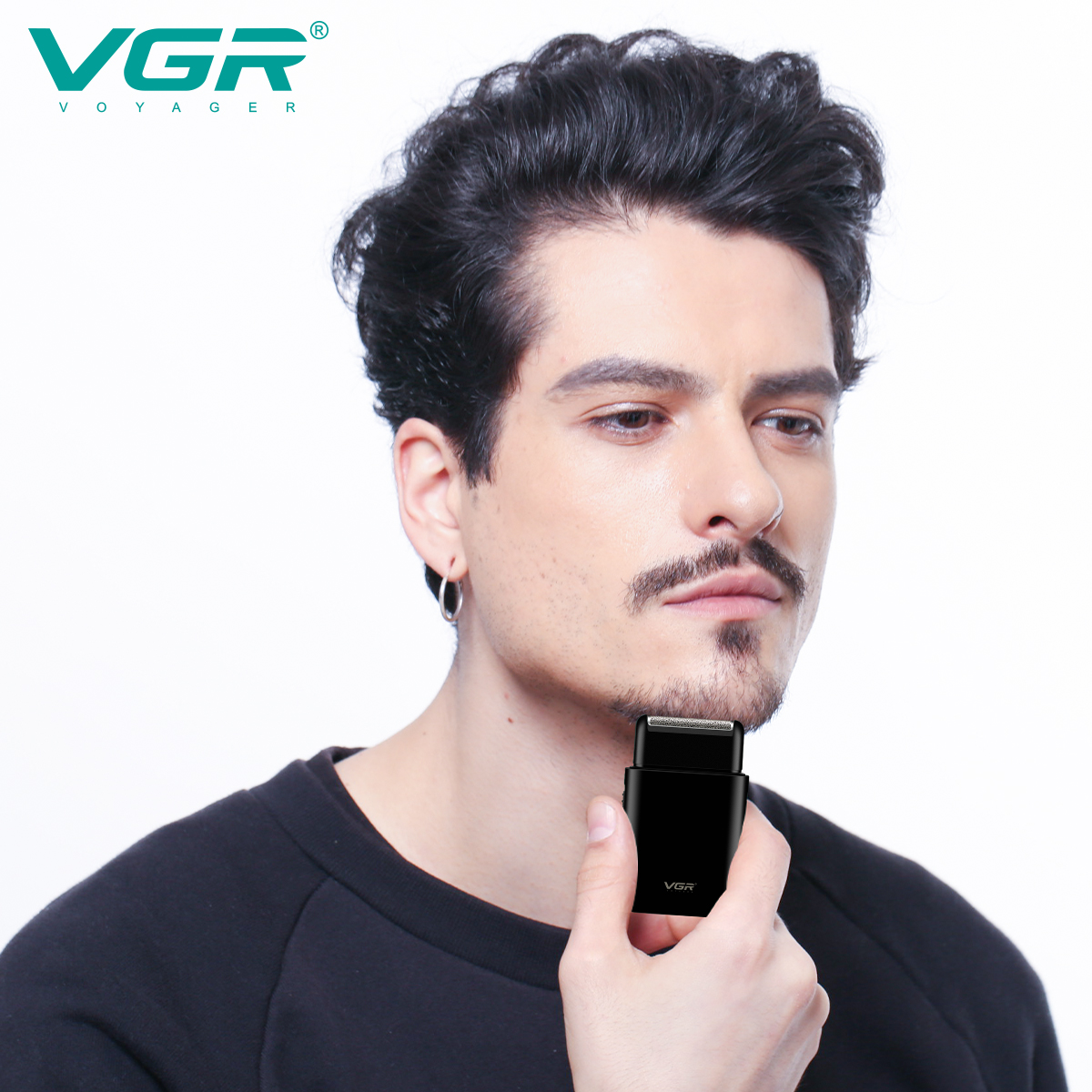 VGR maquina afeitar hombre afeitadora recargable para hombre Recortador de pelo De profesión Afeitadora de barba Afeitadora eléctrica Maquina de afeitar Portátil Recortadora de barba Mini Recortadora para hombres V-390