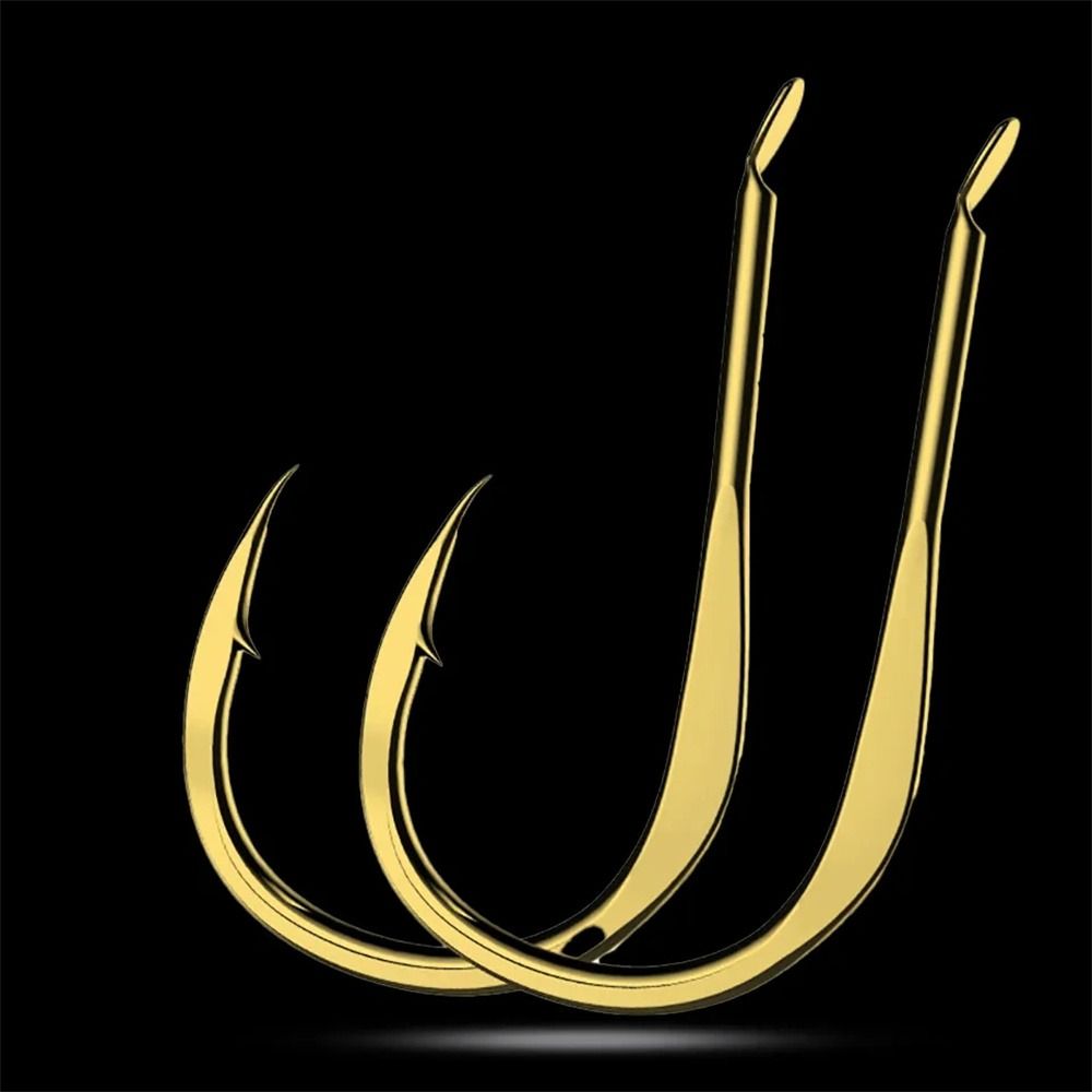 20Pcs/Pack Fishing Hooks High Carbon Steel Golden Single Fishhooks Jig Barbed Hook Carp Sea Fishing Accessorie Tackle