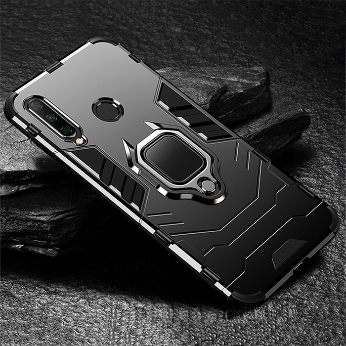 Stoßfest Rüstung Fall Für Honor 9X Premium Fall Ständer Halter Auto Ring Telefon Abdeckung Für Huawei Ehre 9X9 X Premium Globale Fall: For Honor 9x Global / Black