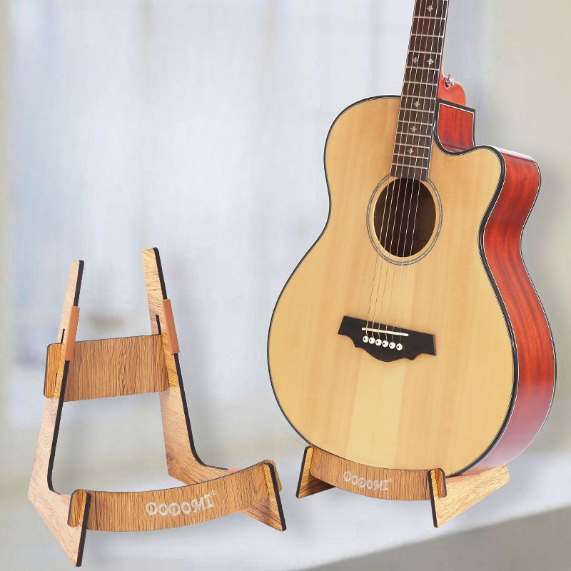 Soporte de madera para guitarra, bajo, ukelele, estante de exhibición de almacenamiento ligero desmontable para tienda, accesorios clásicos para instrumentos musicales: Amarillo claro