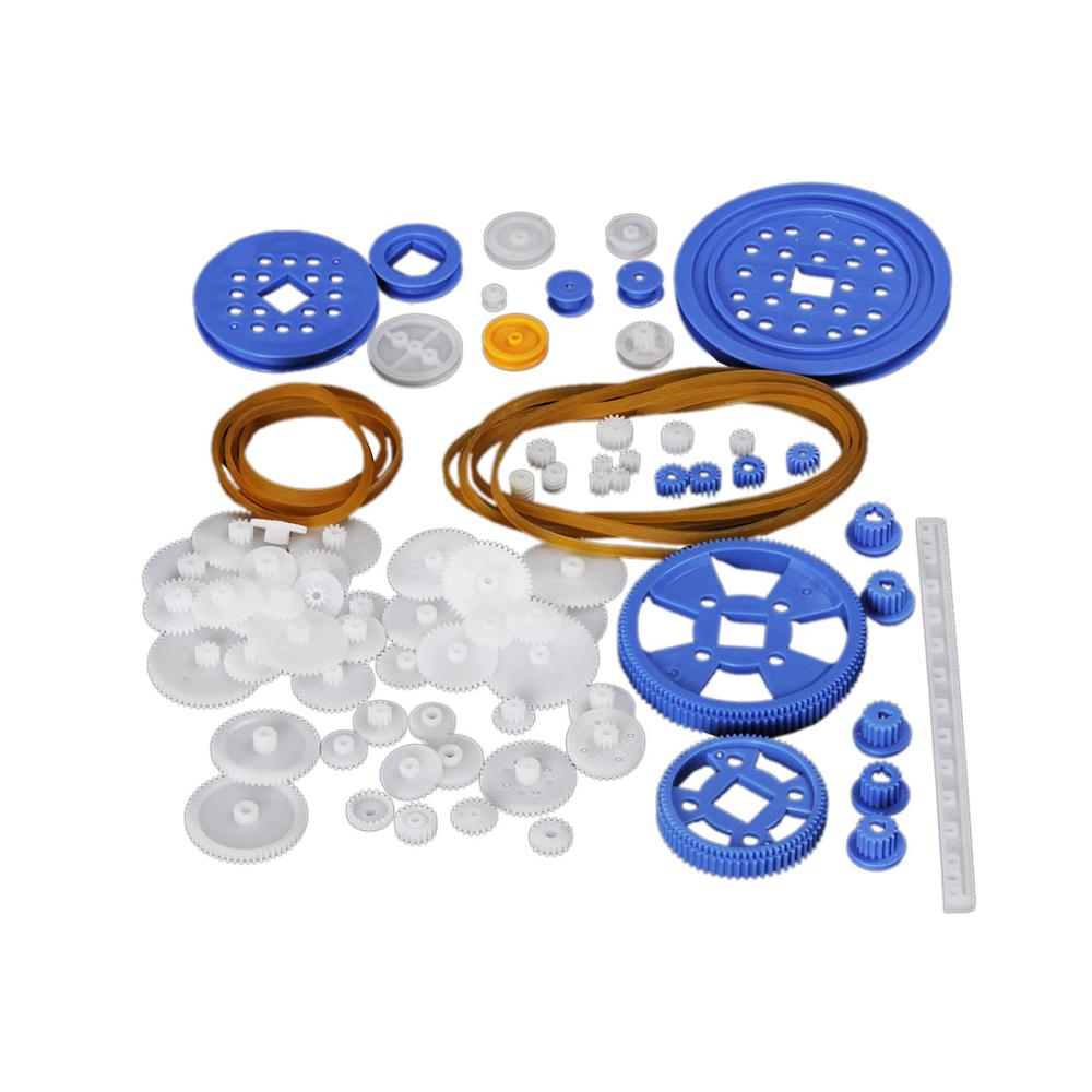 80pcs/set Plastic DIY Gear Set Single Double Layer Crown Shaft Axle Sleeve Tooth Strip Bevel Gear set