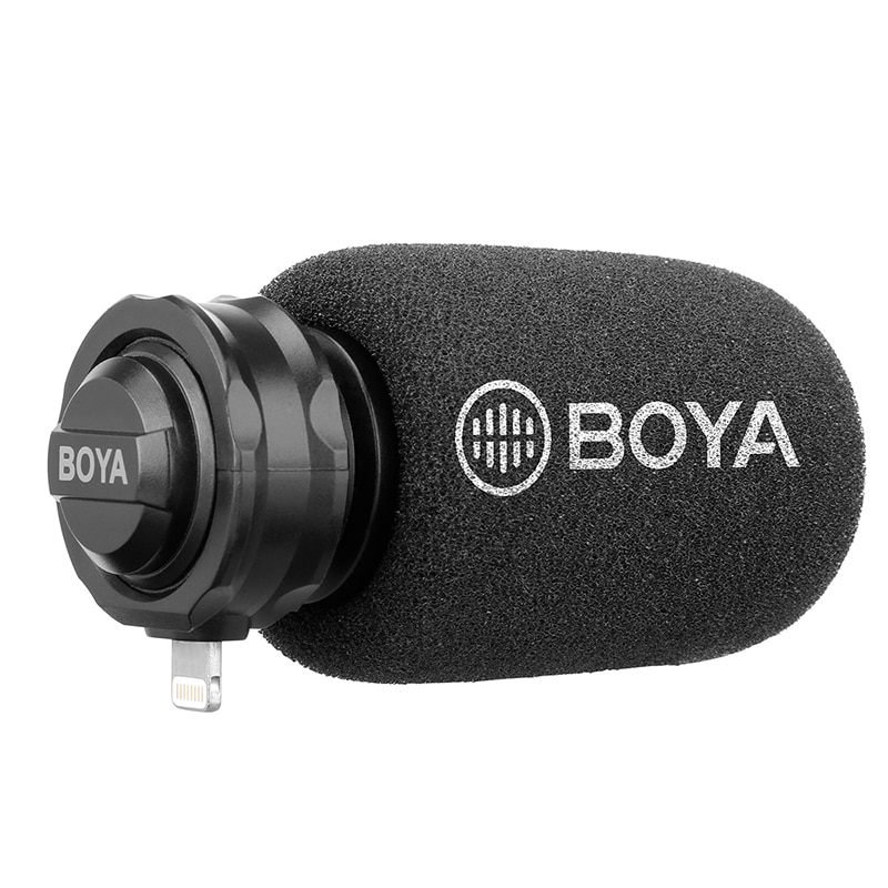 Boya dm -200 digital stereo mobilmikrofon til iphone xs max xr  x 8 7 plus kondensator optagemikrofon med lynindgang