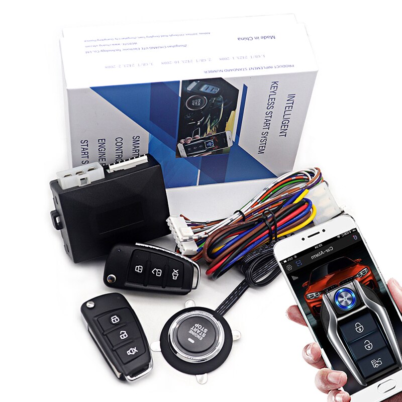 Universal Auto Start Stop Keyless Entry System Engine Start Alarm System Push One Button Start System Remote Car Accessories