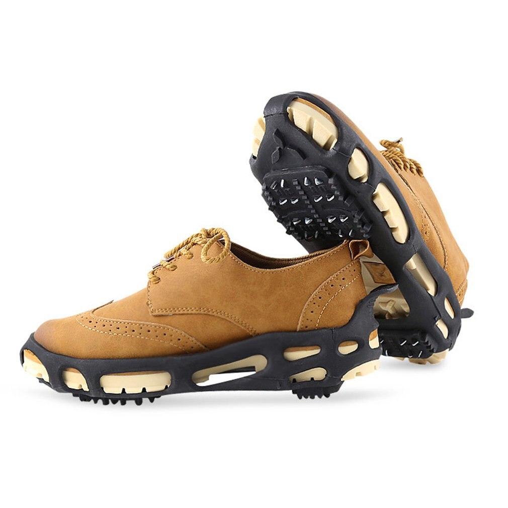 24 dents pince à glace Spike pour chaussures en plein air anti-dérapant escalade neige pointes Crampons Crampons chaîne griffes poignées bottes couverture