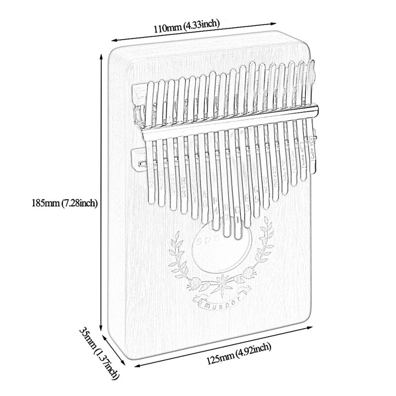 17 nyckel tumme piano mahogny musikinstrument mbira hammar klistermärke kit barn nybörjare bärbart finger piano