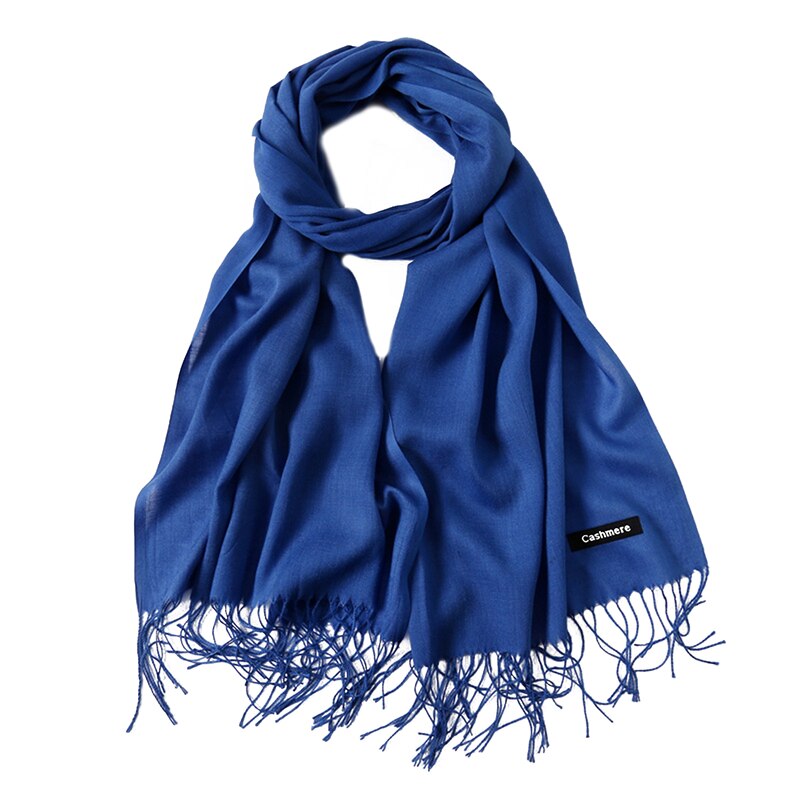 Zomer Vrouwen Hijab Sjaal Dunne Sjaals En Wraps Lady Solid Vrouwelijke Hijab Stola Lange Kasjmier Pashmina Foulard Hoofd Sjaals: Royal Blue