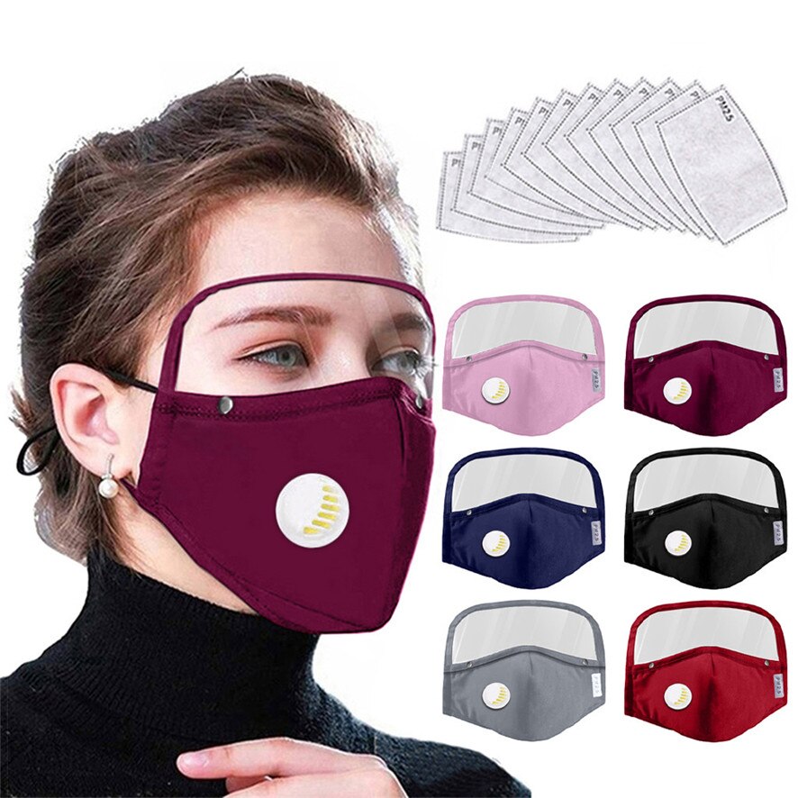 Afneembare Beschermende Ademhaling Klep Gezicht Ma $ K Met Ogen Shield 6 Ma $ Ks + 12 Filters Mascara Transparente proteccion