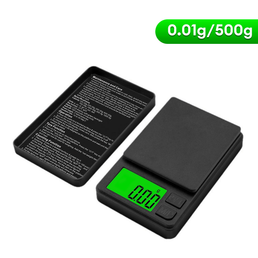 Báscula electrónica precisa de 500g x 0,01g para joyería, báscula de precisión, función de calibración portátil, herramienta de cocina con pantalla Ultra clara