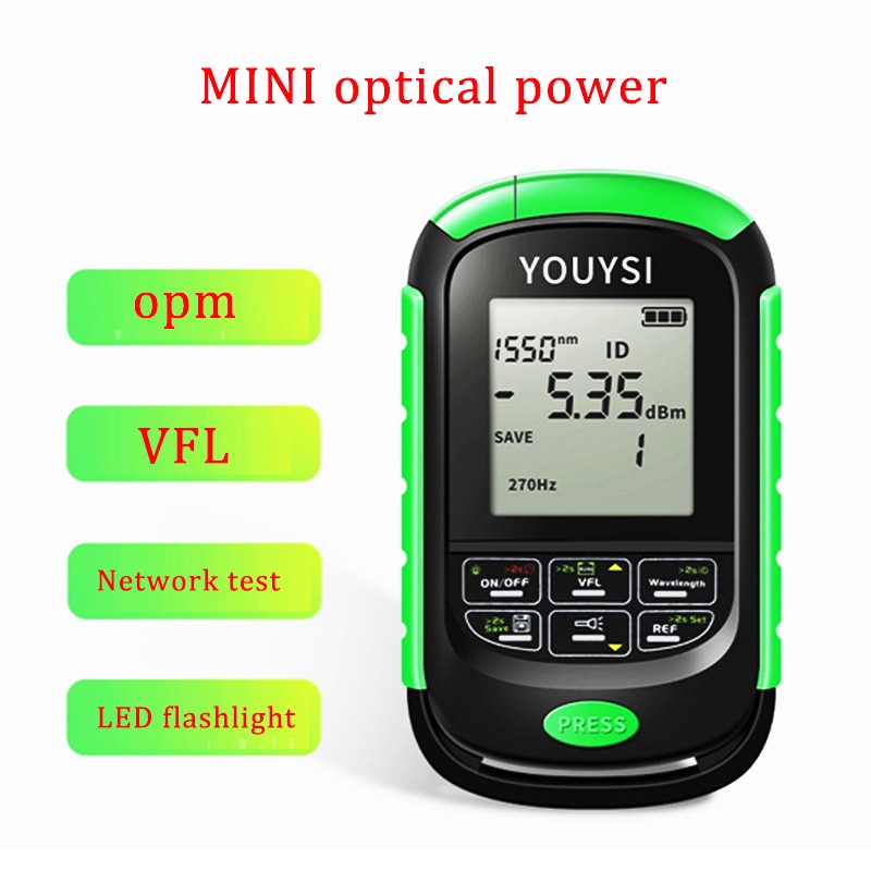 4in1 Optical Power Meter Visual Fault Locator Network Cable Test OPM Optical Fiber Tester 5km 15km 30km 30MW VFL LED