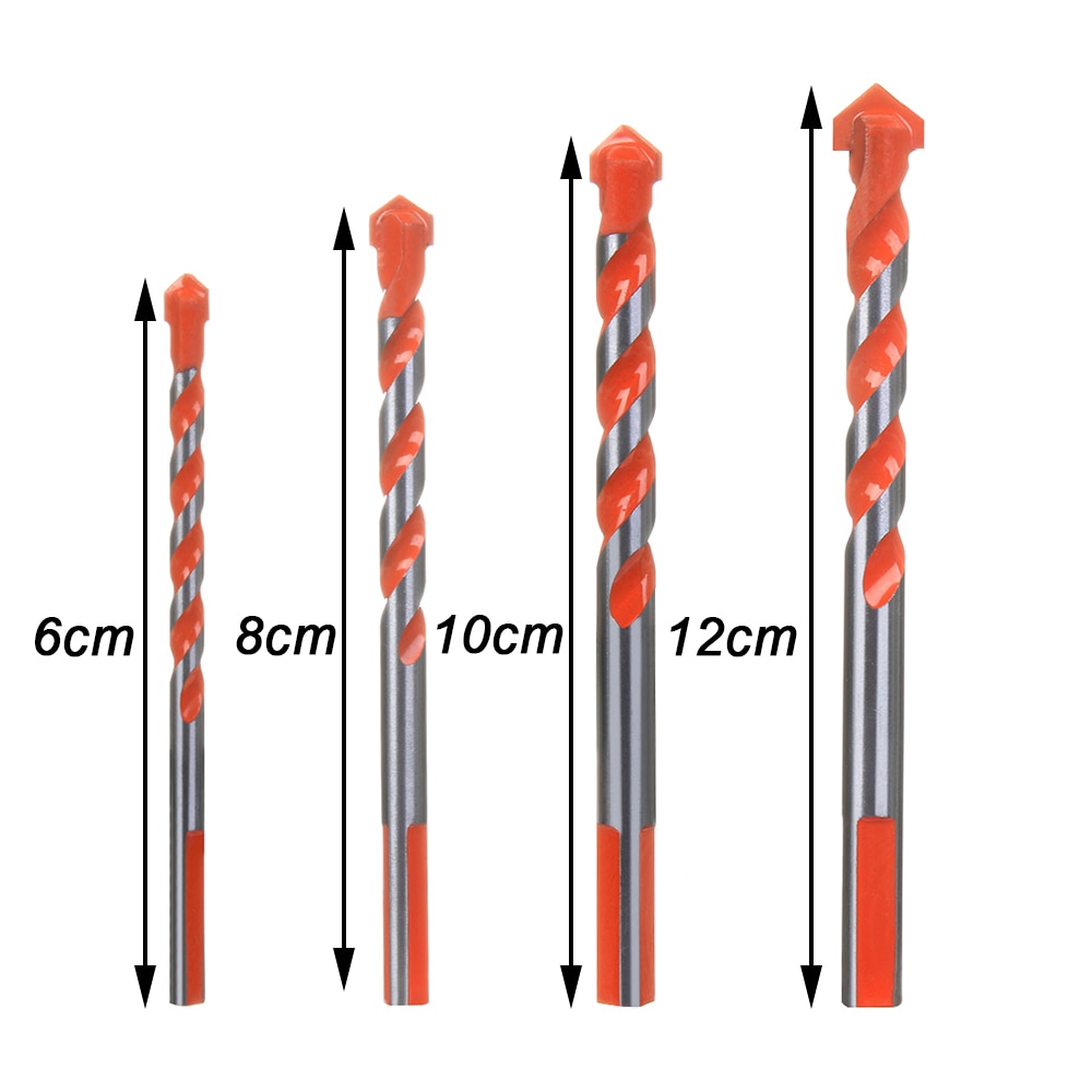 6/8/10/12mm Triangle Diamond Drills Twist Hammer Multi-Construction Wall Hole Saw Metal Drill Bit Saw Drilling Multipurpose Elec