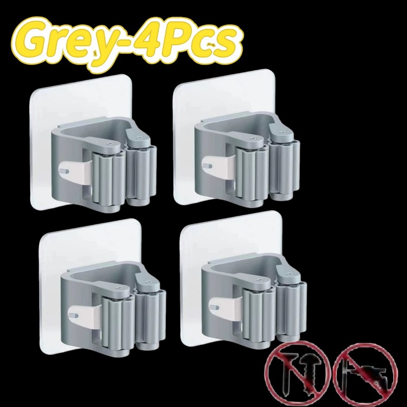 Supporto per scopa autoadesivo Supporto per scopa Supporto per scopa a parete Supporto per scopa Spazzola per spazzare Gancio Organizzatore di stoccaggio Accessori per la cucina del bagno: Argento
