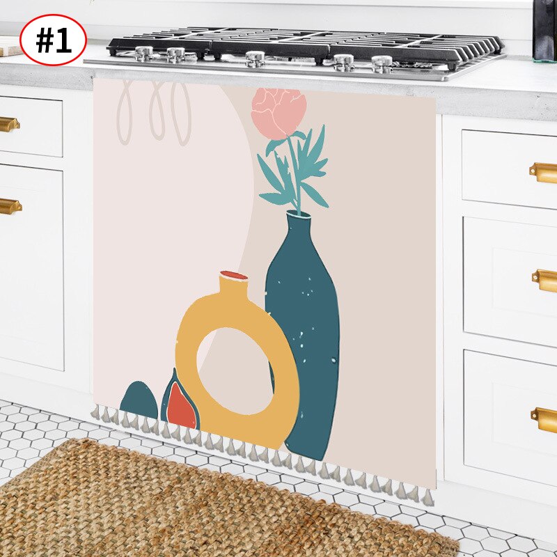 Demi-rideau nordique pour cuisine, rideaux courts à pampilles, décoration de porte d'armoire, garde-robe, anti-poussière, ornement de maison: S1 Short Curtain / 70x80cm