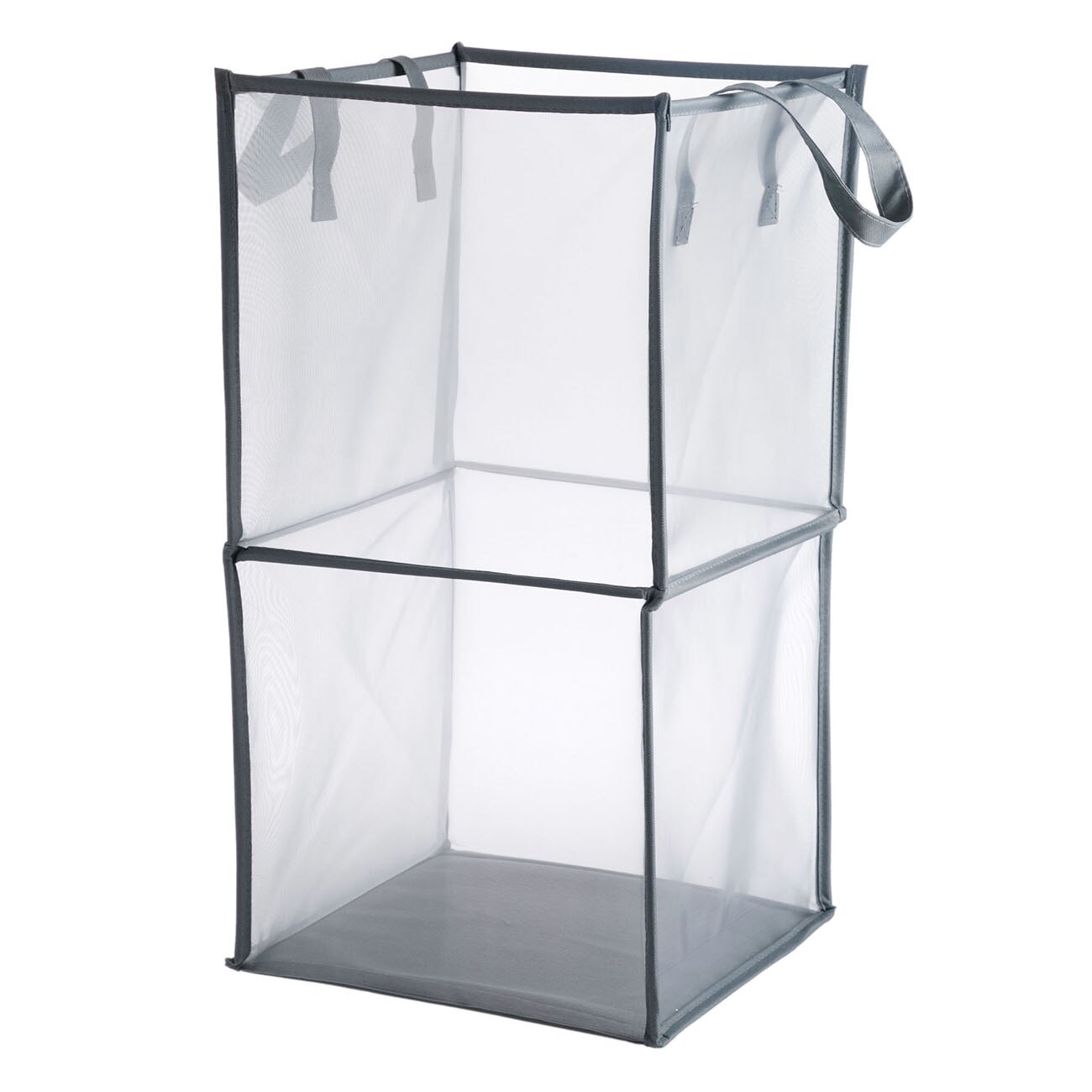 Foldable Clothes Storage Baskets Mesh Washing Dirty Clothes Laundry Basket Portable Sundries Organizer Toy Container: Dark Gray