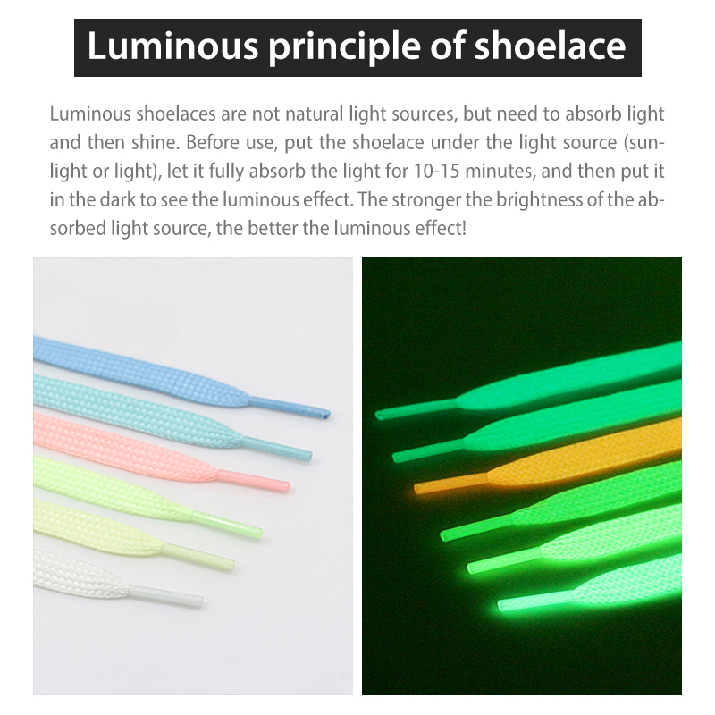 1 Paar 100Cm Lichtgevende Schoenveters Platte Sneakers Canvas Veters Glow In De Donkere Nacht Fluorescerende Shoestrings 6 Kleuren