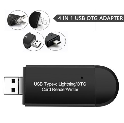 Otg micro-sd-kartenleser usb 3.0 kartenleser 2.0 für usb micro-sd-adapter flash-laufwerk smart-speicherkartenleser typ-c-kartenleser: 4 in 1 usb