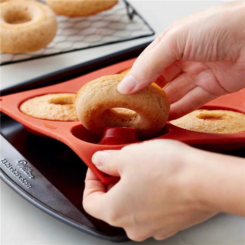 Máquina para hacer rosquillas de silicona 3D DIY para hornear pastelería galletas moldes redondos de Chocolate molde para pastel de magdalenas postre herramientas de cocina hechas a mano