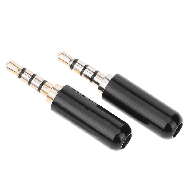 2 pièces 3.5mm 1/8in TRRS 4 pôles mâle prise adaptateur casque bricolage connecteurs écouteur réparation connecteur