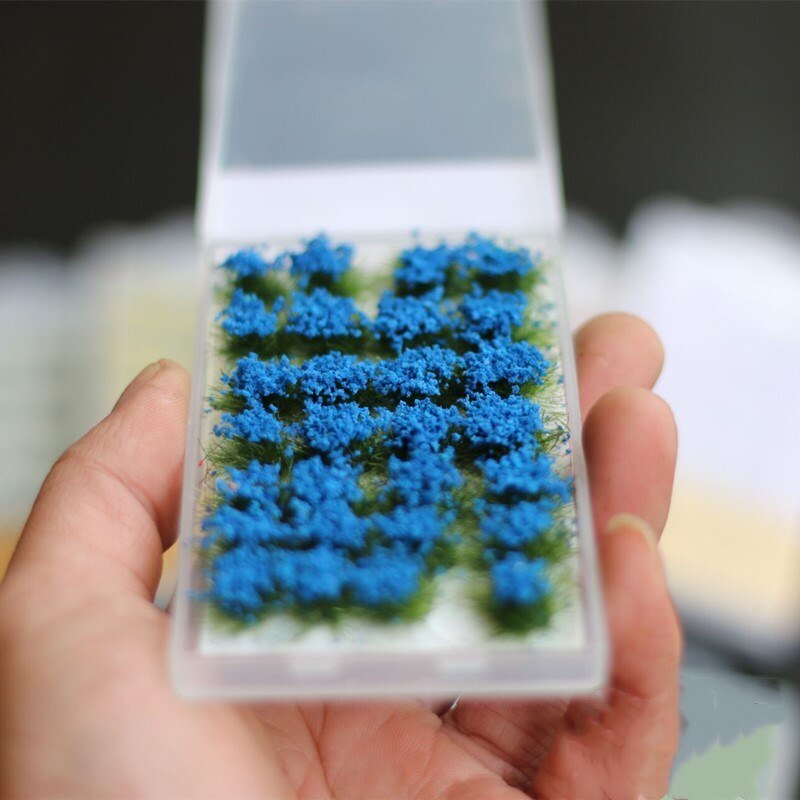 28Pcs Diy Model Kits Kunstgras Gazon Micro Landschap Decor Accessoires Speelgoed: blue