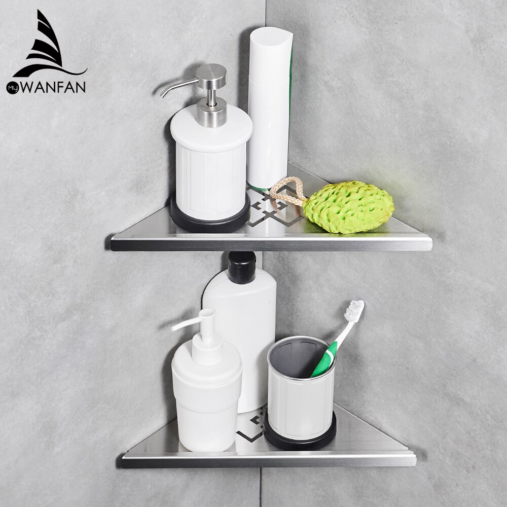 Bathroom Shelves Black Stainless Steel 304 Wall Bathroom Shower Shampoo Rack Bathroom Accessories Shelves WF-18062R