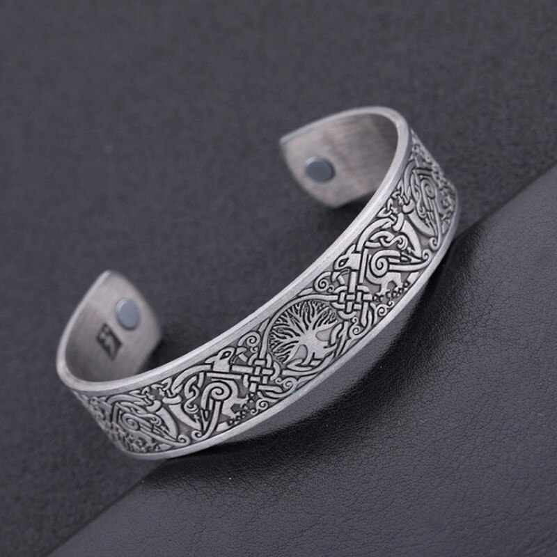 Glamour Romantic Viking Bracelet Endless Love Knot Tree of Life Bird Cuffs Men and Women Open Bracelet Jewelry
