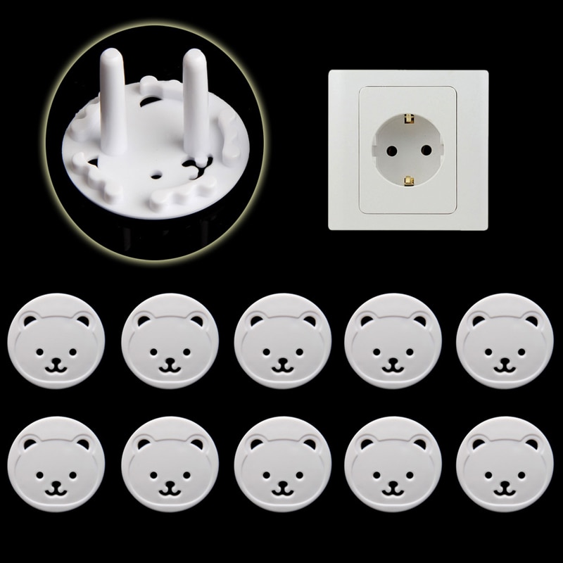 10X Power Kid Socket Cover Baby Kind Protector Guard Mains Punt Plug Beer Anti Elektrische Shock Stekkers Protector Draaien cove