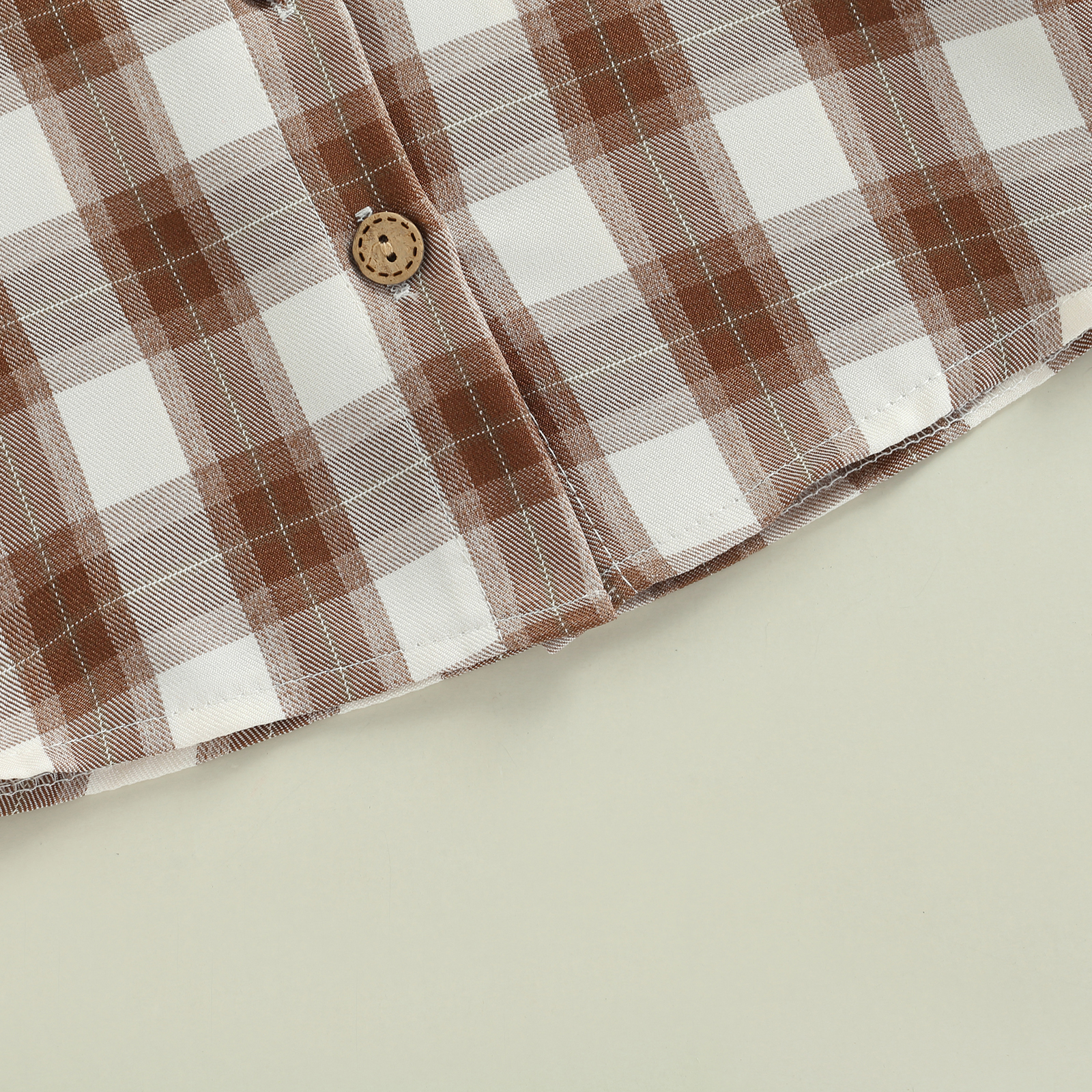 1-5Years Boys Short Sleeve Shirts Toddler Kid Lapel Buttons Contrast Color Plaid Shirts Tops