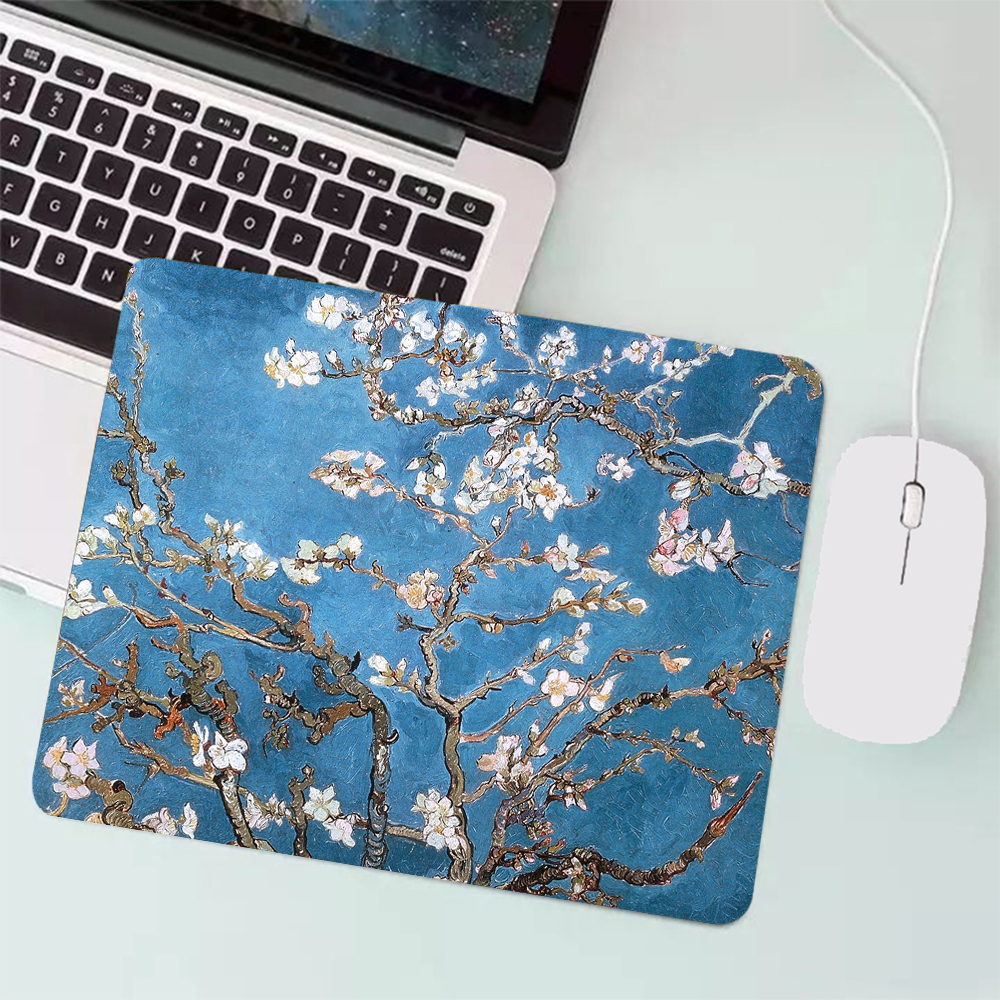 Van Gogh Painting Small Gaming Mouse Pad PC Gamer Keyboard Mousepad Computer Mouse Mat Laptop Carpet Anime Mause pad Desk Mat: 80x40 cm / BROWN