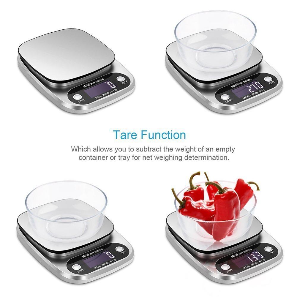 Digital Kitchen Scale 22lb 10kg Food Scale Multifunction Weight Scale Electronic Baking & Cooking Scale with LCD Display
