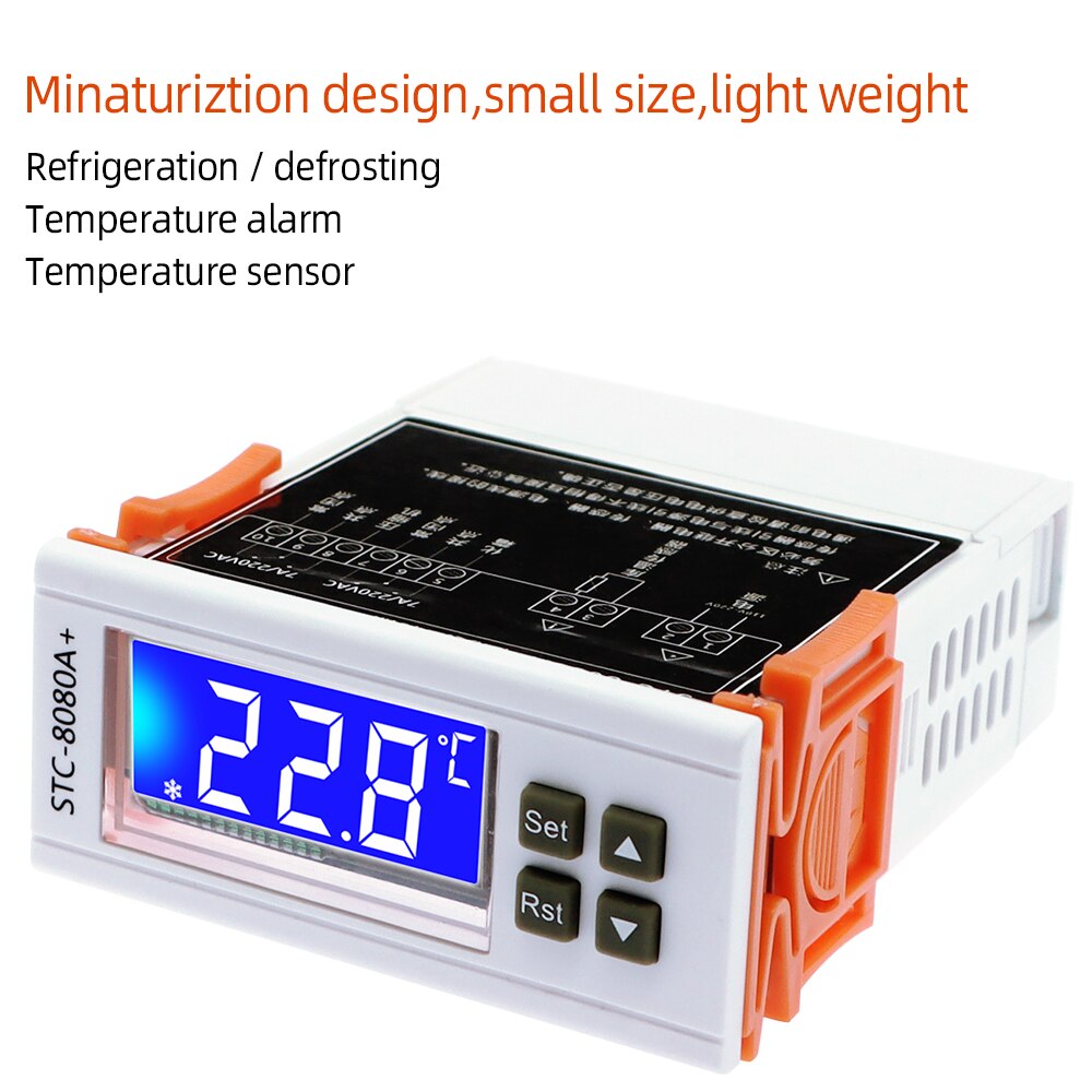 STC-8080A+ Digital Temperature Controller Automatic Timing Defrost Intelligent Thermostat Alarm Function 12V 24V 220V 90%off