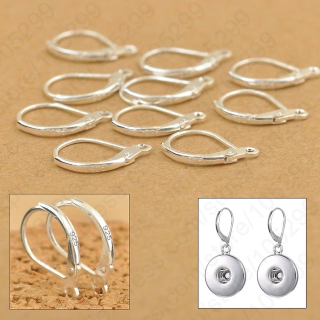 Ganchos para pendientes de plata de ley 925, accesorios para hacer joyas