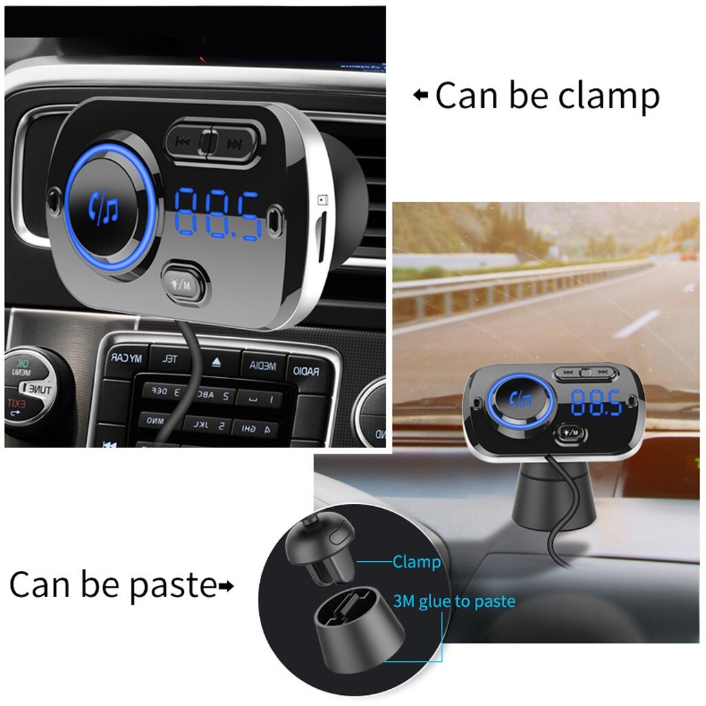 Draadloze Blueteeth Fm Transmitter Car Kit MP3 Speler Radio Autolader Adapter Sigarettenaansteker Power Snelle Usb Car Charger