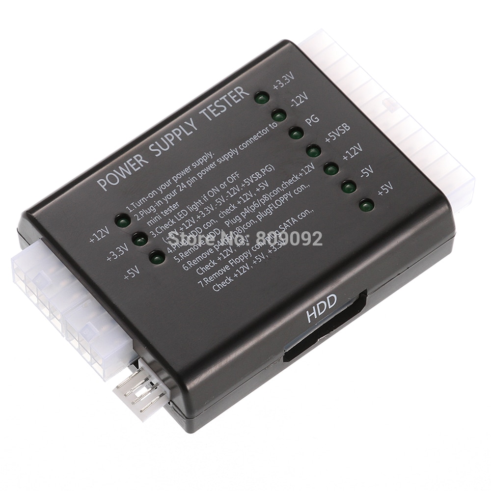 Pc tietokone atx sata hdd virtalähde testeri led-ilmaisin 20 24 pin psu diagnostiikkatyökalu testaus anodi katodi 12v 5v 3.3v