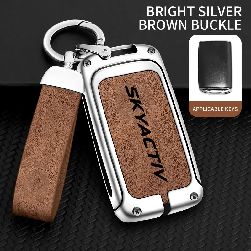 Porte-clé de voiture en alliage de Zinc Skyactiv pour Mazda 3 2 6 CX3 CX5 CX30 CX8 CX9 MX5 SKYACTIV, couvercle de protection pour clé de voiture: Rouge