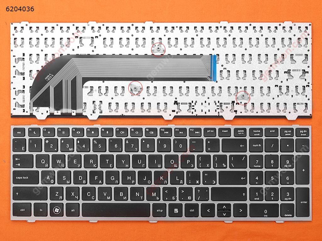 RU Russian Replacement Keyboard For HP ProBook 4540S 4545S 4740S 4745S Laptop Silver Frame Black Key