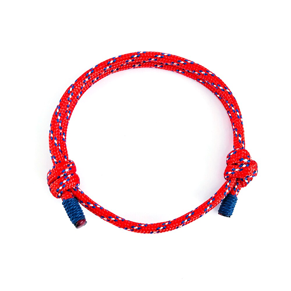 Pulsera ajustable de paracaídas de supervivencia para hombre y mujer, cuerda trenzada de emergencia para deportes al aire libre, de joyería, 1 Uds., 550: Colorful Red