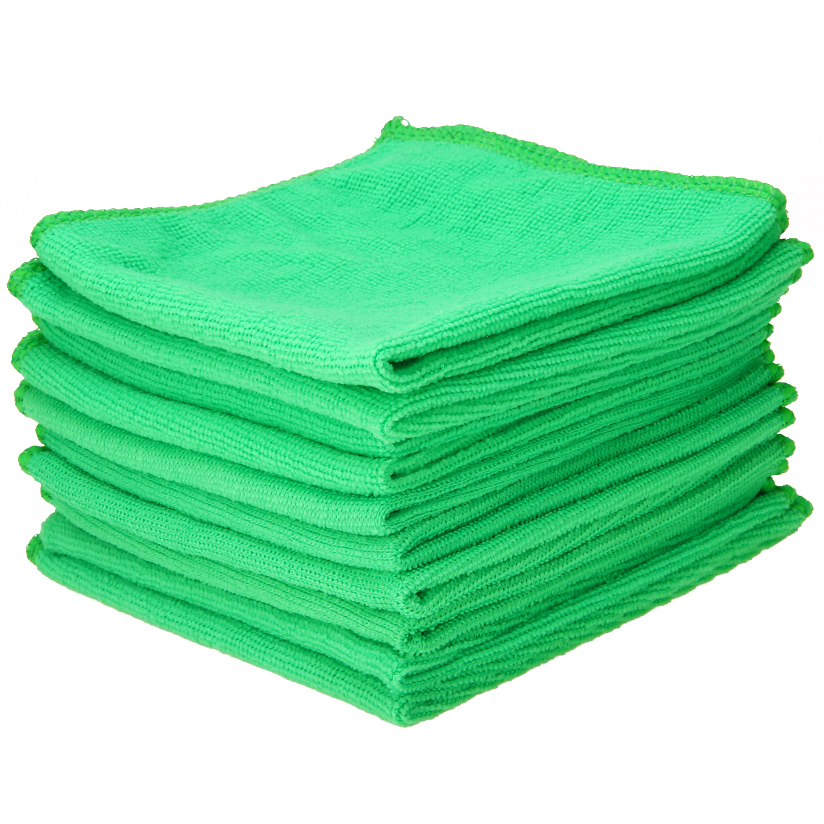 Mayitr 10 stuks/partij microvezel was- en schoonmaakdoeken autoreinigingsdoek zachte doeken voor thuis meubelreinigingsdoek 30 x 30cm groen
