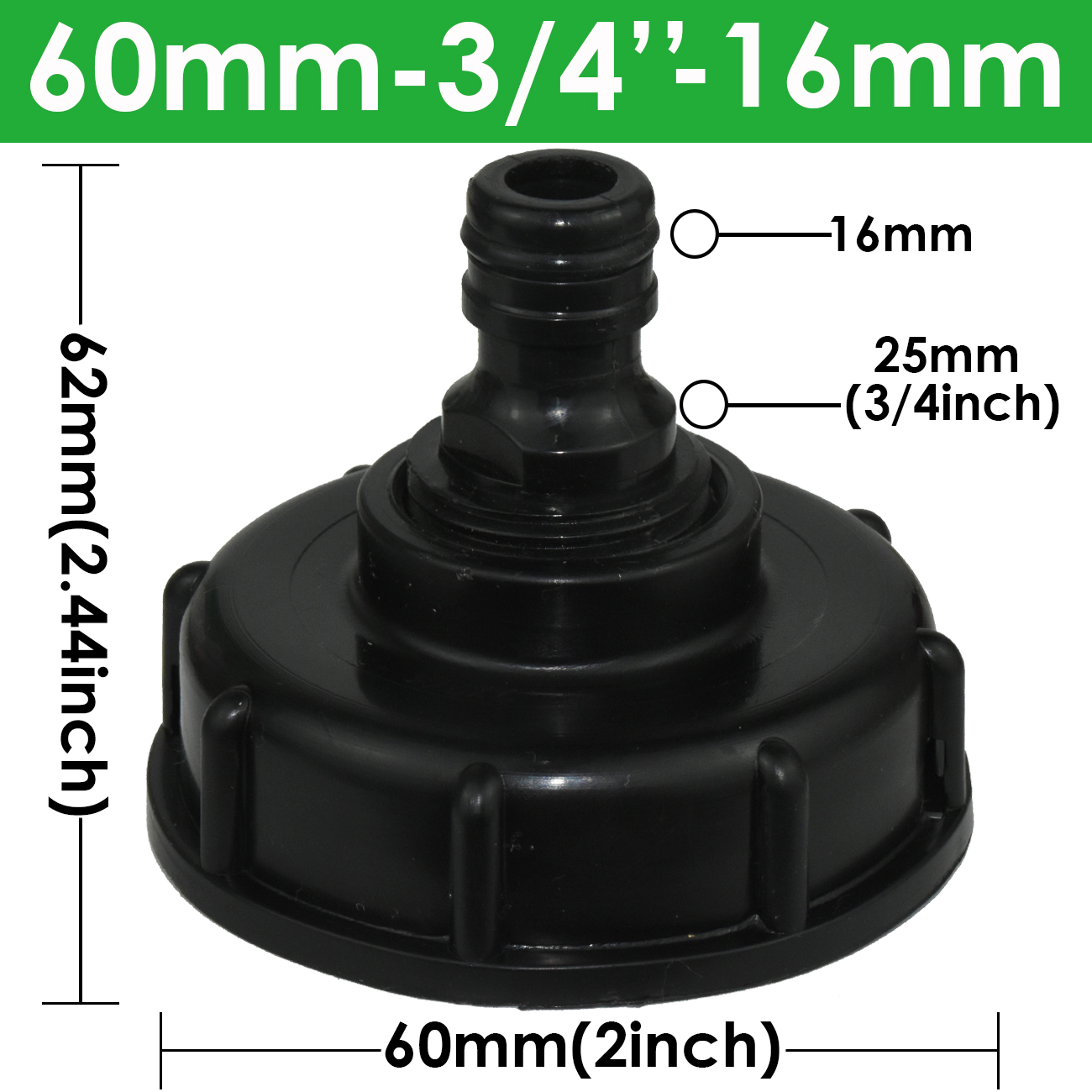 IBC Brass Tap Adapter Replacement S60 Water Tank 1/2'' Coupling Connecter Coarse Thread Garden Home Repair Valve Fitting Faucet: Gold