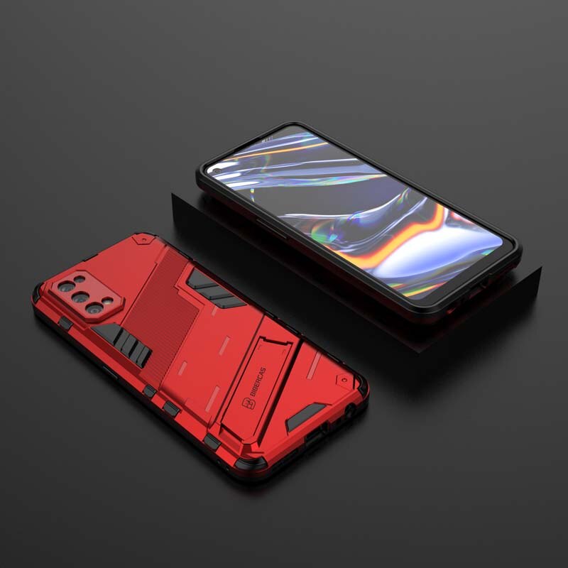Funda armadura para teléfono Realme 7 Pro, carcasa de silicona a prueba de golpes, para Oppo Realme 7 4G 7Pro RMX2155: Realme 7 Pro / Red