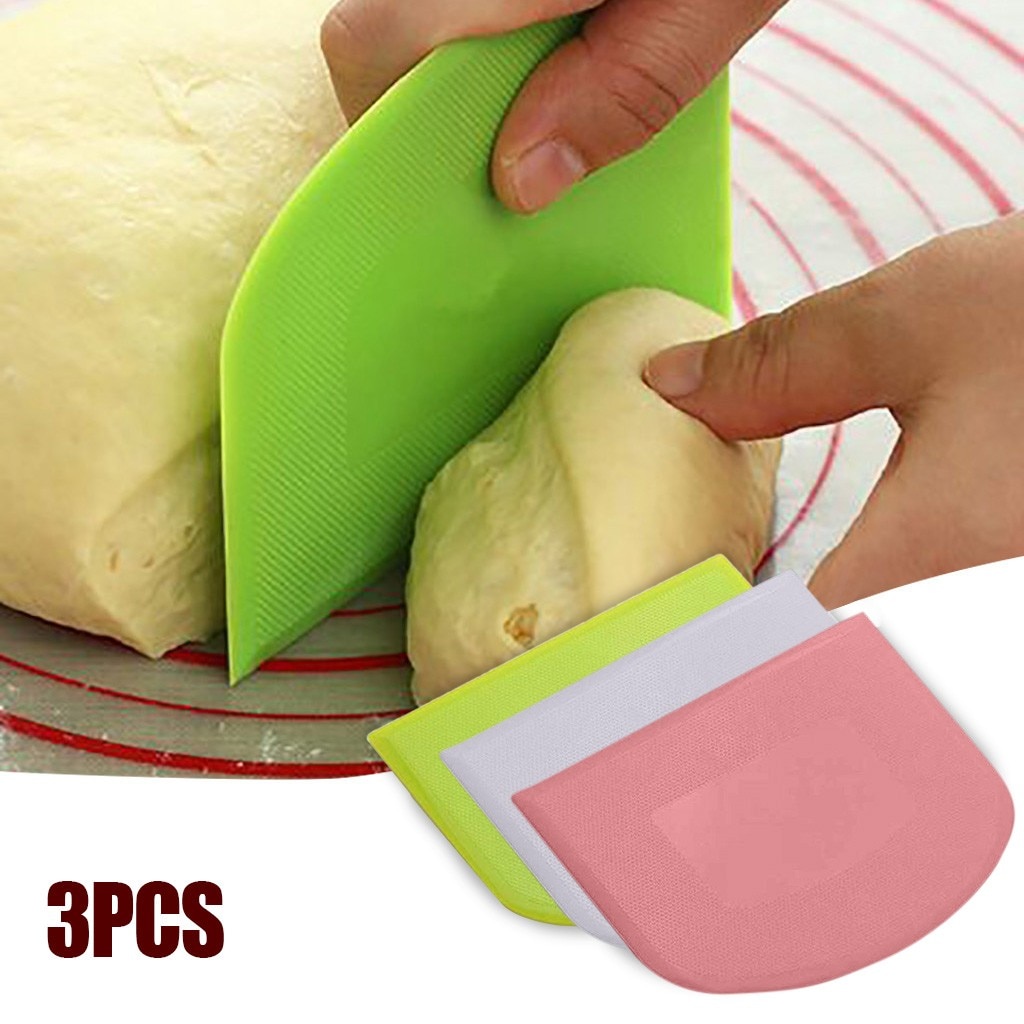 3PC Useful Cream Spatula DIY Pastry Cutters Fondant Dough Scraper Cake Cutter Pastry Baking Tool Kitchen Accessories