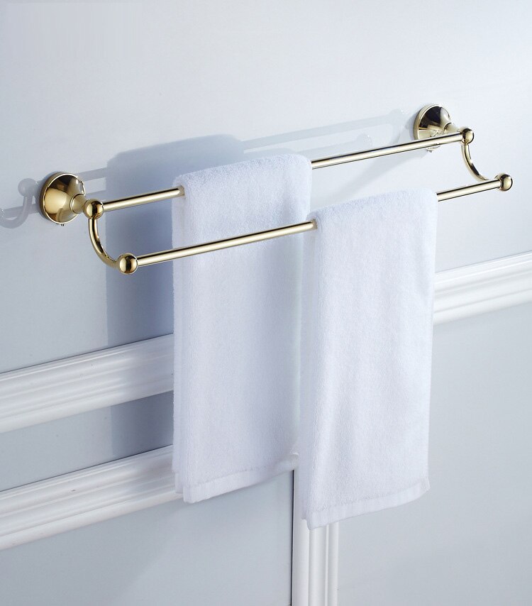 Luksus guld badeværelsestilbehør messing håndklædehylde toiletpapirholder sæbeholder håndklædeholder tørretumbler
