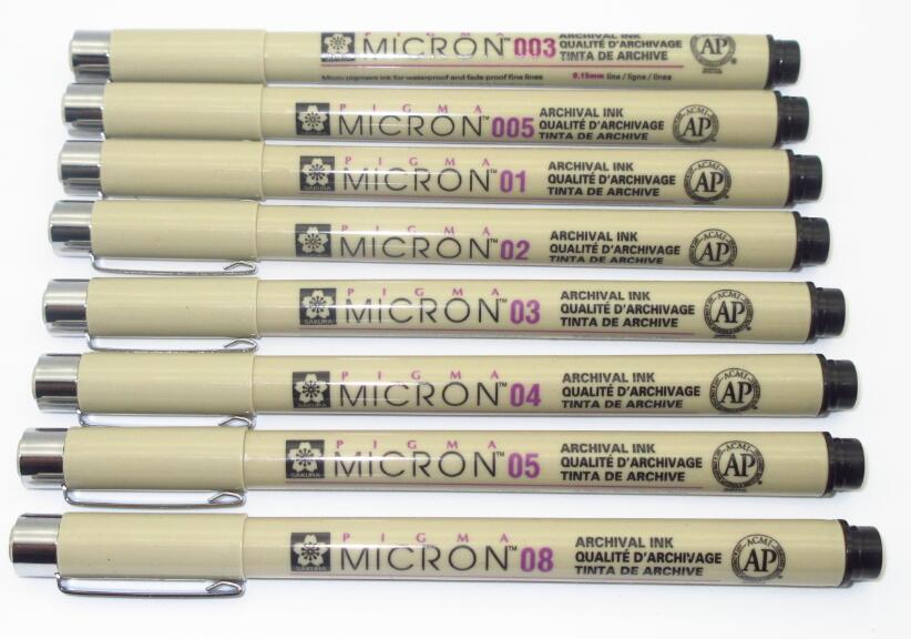 SAKURA-rotuladores PIGMA Micron, pincel para dibujo gráfico, tinta de archivo impermeable, a prueba de decoloración, japón: Micron