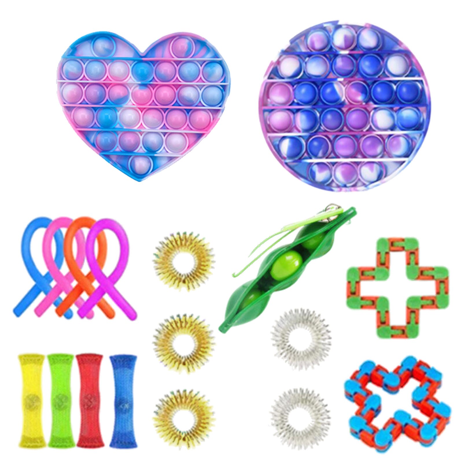 20/21/22Stck Pack Zappeln Sensorischen Spielzeug einstellen betonen Linderung Spielzeug Autismus Angst Linderung betonen Pop blasiert zappeln Spielzeug Für freundlicher Erwachsene: 03