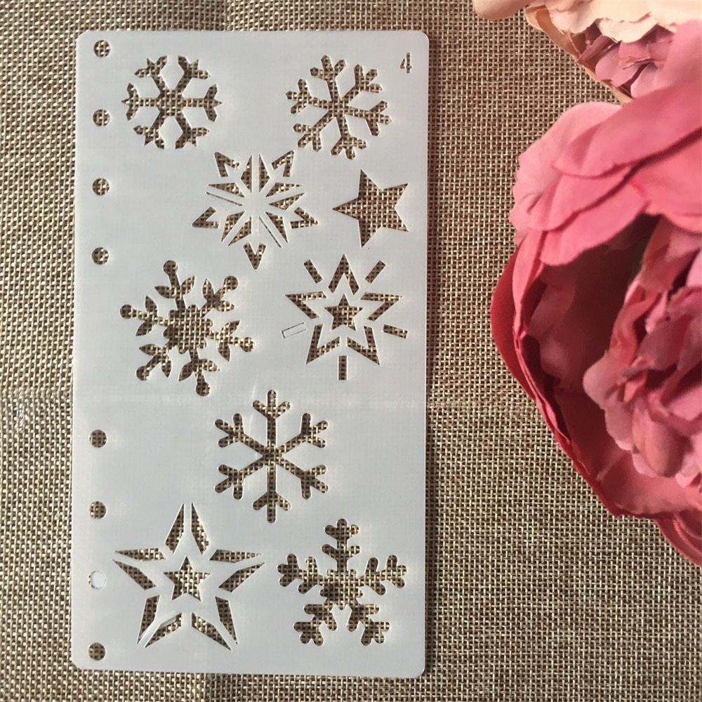 1Pcs A6 Snowflake Snow DIY Craft Layering Stencils Grandado 1Pcs A6 Snowflake Snow DIY Craft Layering Stencils Grandado