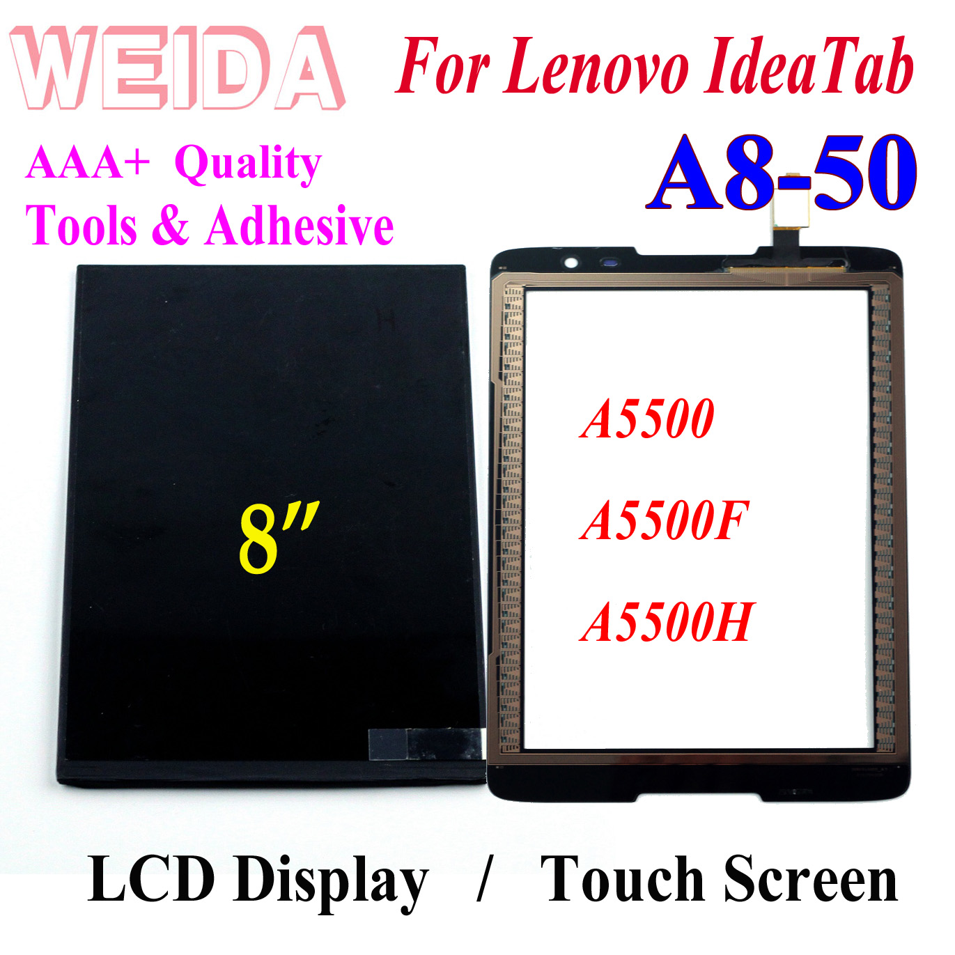 WEIDA LCD Vervanging 8 "Voor Lenovo IdeaTab A8-50 A5500 A5500F Tablet PC Lcd Touch Screen Afzonderlijk A5500-H