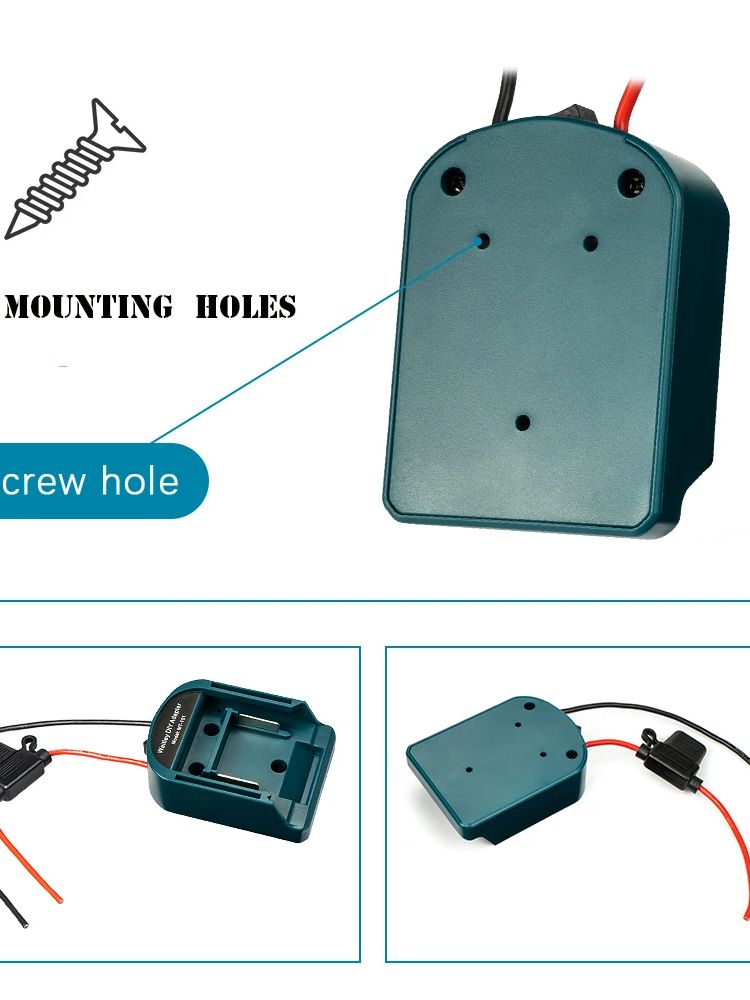 DIY Adapter for Makita 14.4V 18V Battery to dock Power Plug accessories kit with cables output and switch: Default Title