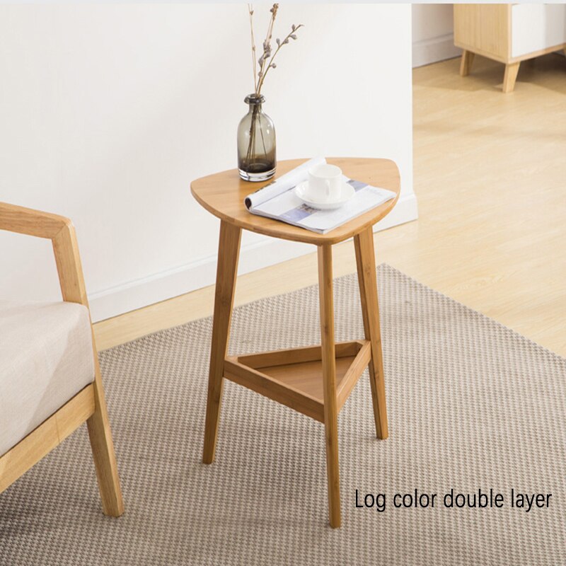 sidetablefurniture small coffee tables simplemodern creativesofa sidecabinetNordiclivingroom corner table balconyTriangle tables: Log double layer