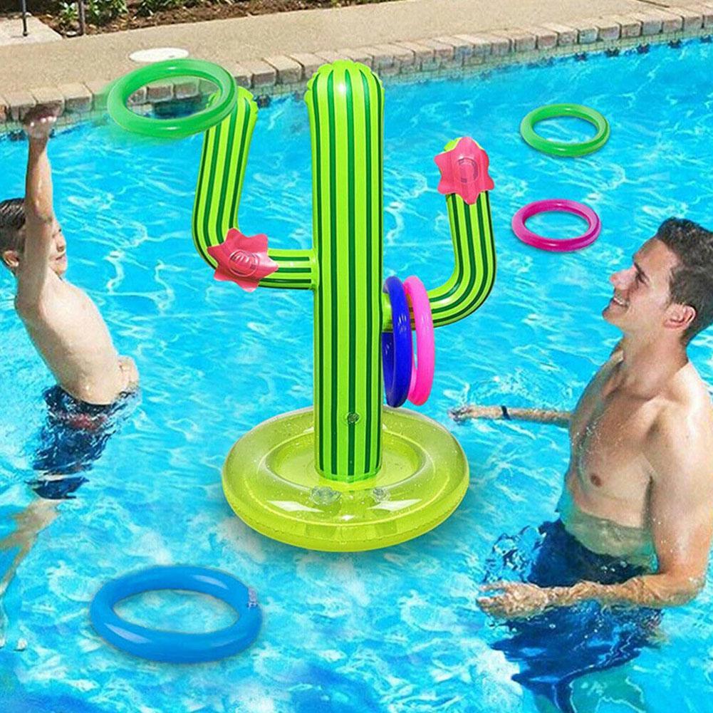 Pvc Opblaasbare Cactus Ring Speelgoed Gooien Game Outdoor Zwembad Kinderen Water Speelgoed Drijvende Zwembad Speelgoed Strand Feestartikelen