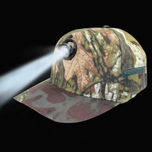 Camouflage Night Fishing Caps With Head Light 5W High Brightness LED Lamp Outdoor Cycling Camping Multi-purpose Cap Free Size