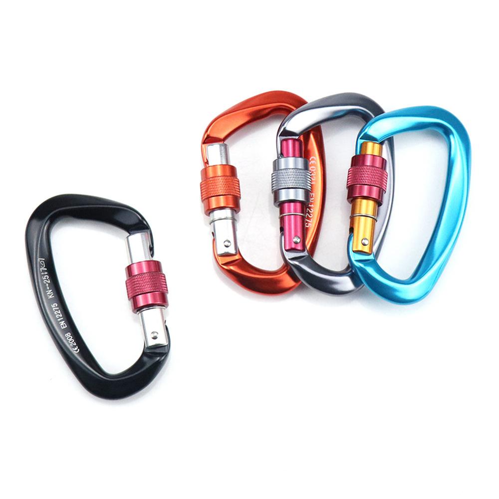 Neue 25KN Klettern Karabiner D Form Klettern Schnalle Lock Sicherheit Sicherheit Master Schraube Lock Schnalle Ausrüstung